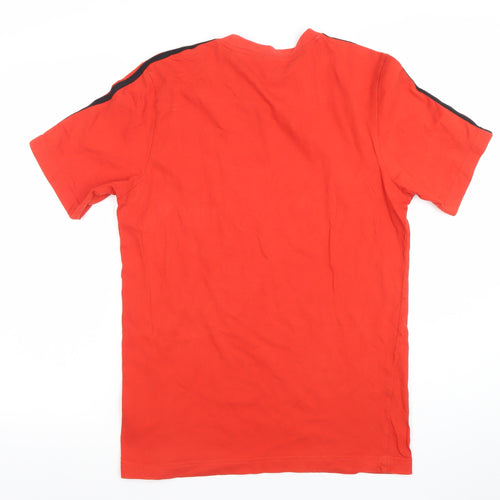 Adidas Men's Red Short Sleeve Cotton Sports T-Shirt Size S