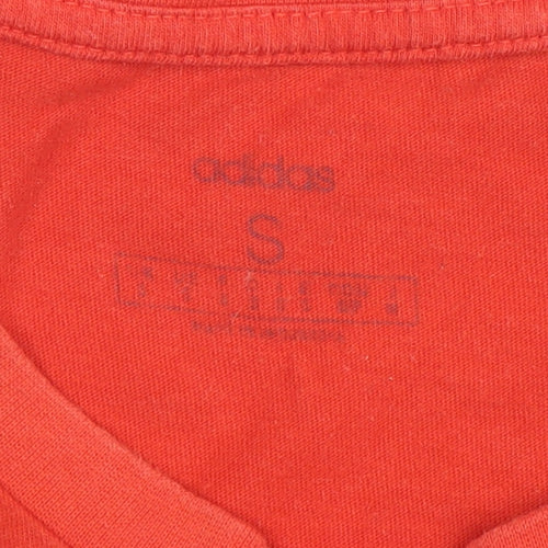 Adidas Men's Red Short Sleeve Cotton Sports T-Shirt Size S