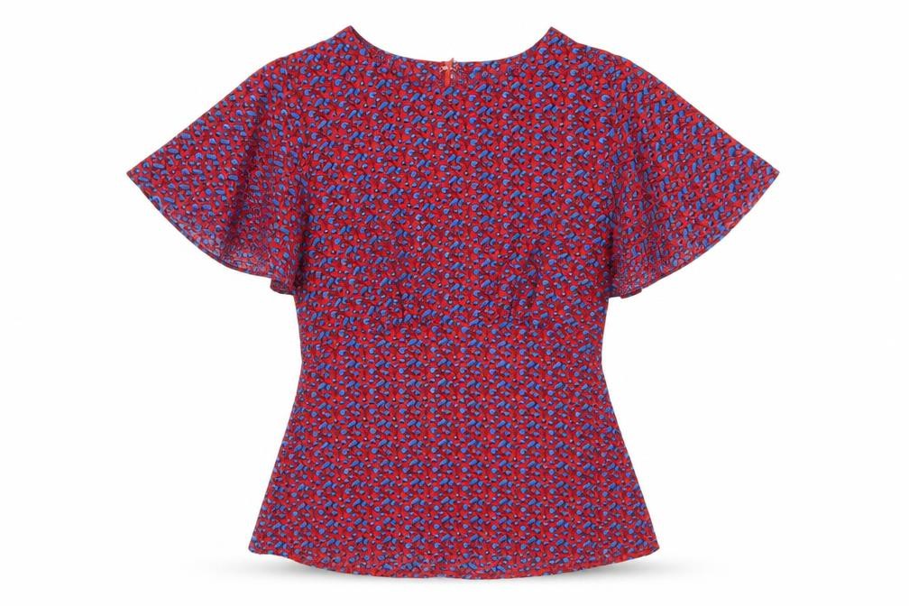 Marc Angelo Women’s Red Floral Tunic Blouse Size 12 Short Sleeve