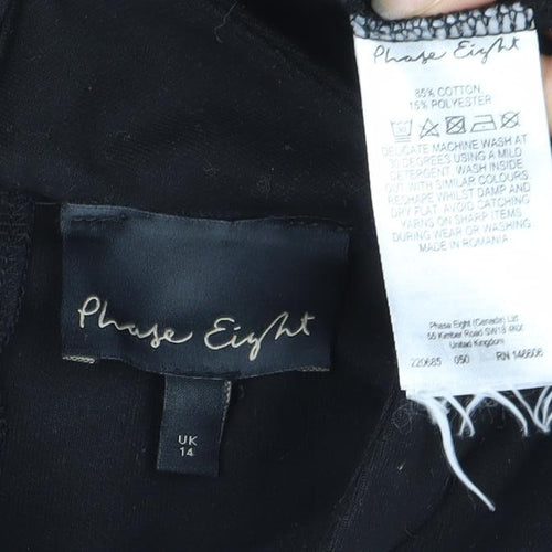 Phase Eight Women Black Size 14 Shift Knee Length Jersey Dress