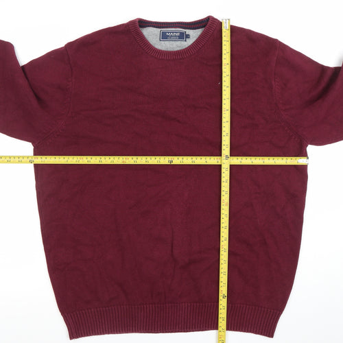 Maine New England Men's Red Cotton Crew Neck Jumper Size L
