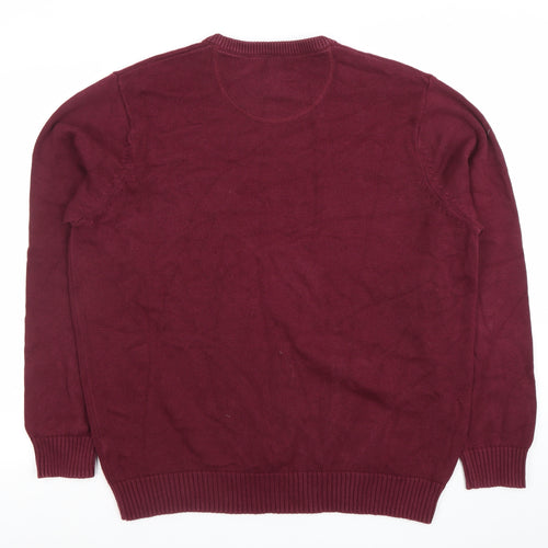 Maine New England Men's Red Cotton Crew Neck Jumper Size L