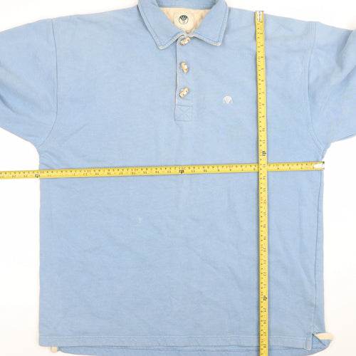 Fat Face Men’s Blue Collared Button Henley Sweatshirt 100% Cotton Size S