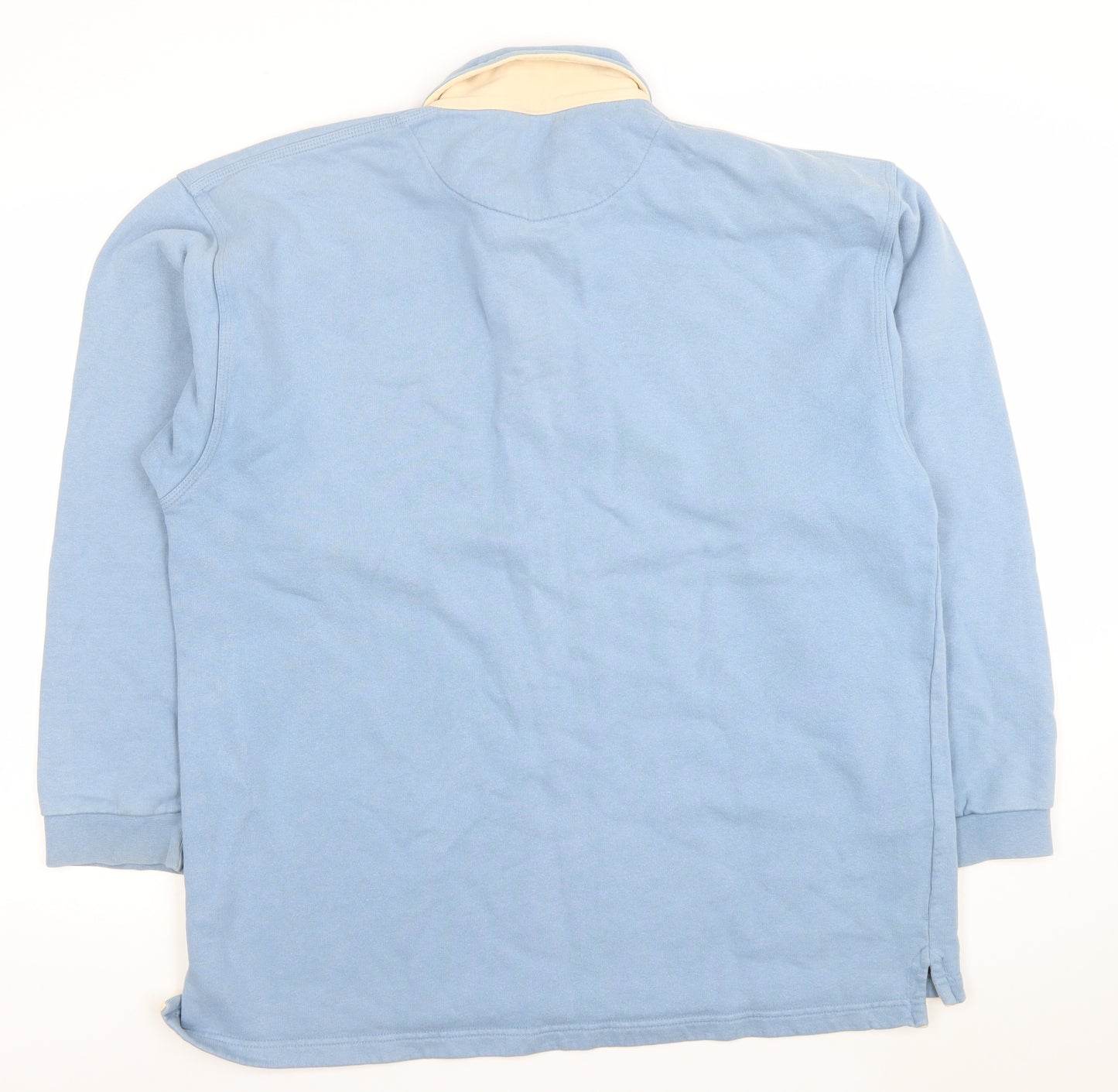 Fat Face Men’s Blue Collared Button Henley Sweatshirt 100% Cotton Size S