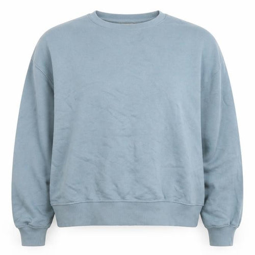 Pull&Bear Women’s Blue Cotton Blend Crew Neck Sweatshirt L