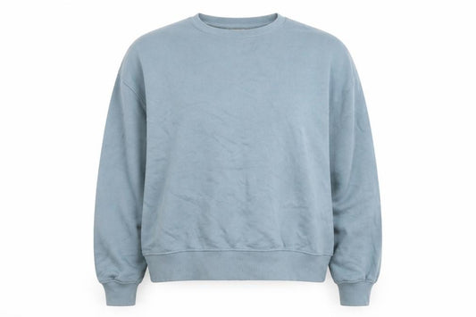 Front view of Pull&Bear Women’s Blue Cotton Blend Crew Neck Sweatshirt L