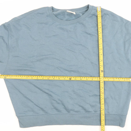Pull & Bear Women’s Blue Cotton Blend Crew Neck Sweatshirt L