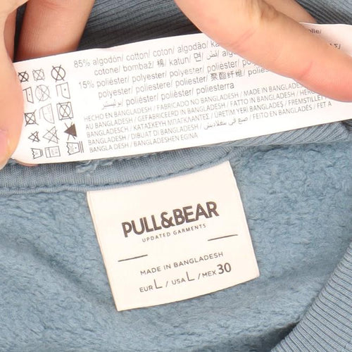 Pull & Bear Women’s Blue Cotton Blend Crew Neck Sweatshirt L