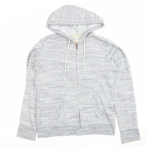 Mossimo Supply Co Women Grey Full Zip Hoodie M Hooded Casual Cotton Blend