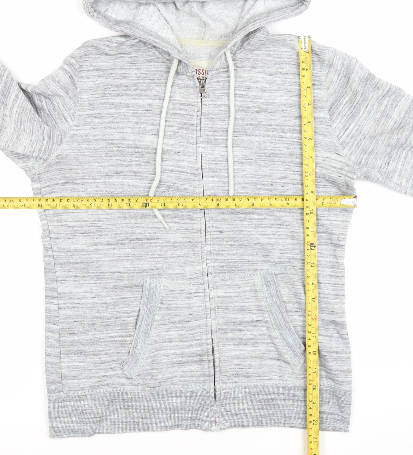 Mossimo Supply Co Women Grey Full Zip Hoodie M Hooded Casual Cotton Blend
