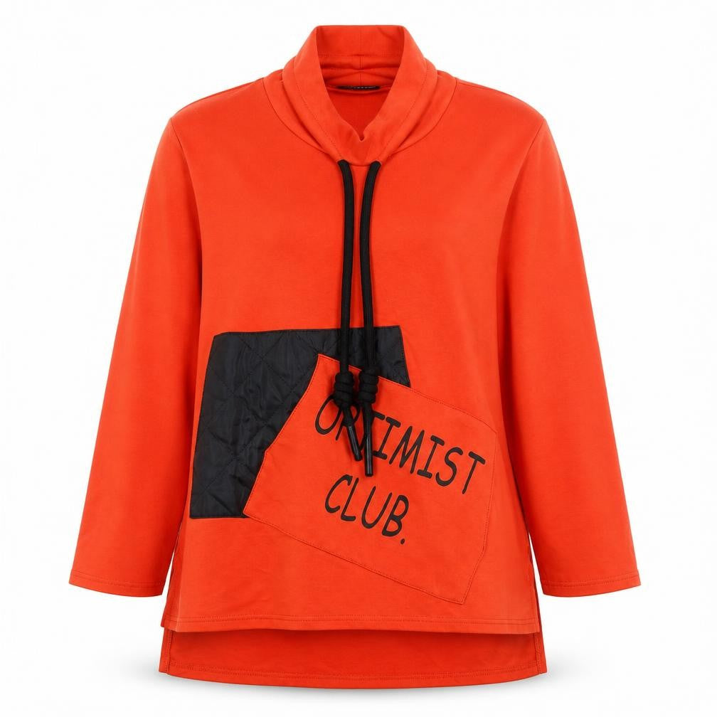 Doris Streich Women Orange Long Sleeve Tunic Sweatshirt Size 10