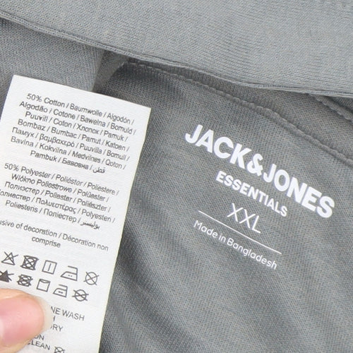 Jack & Jones Mens Grey 2XL Pullover Hoodie Sweatshirt