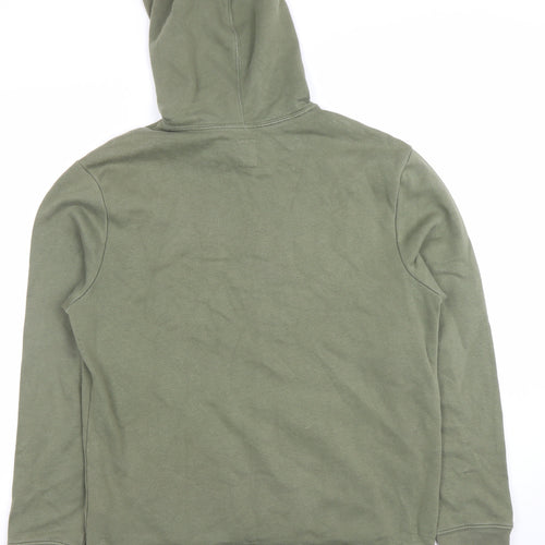 GAP Men’s Green Pullover Hoodie M Regular Fit Fleece Logo