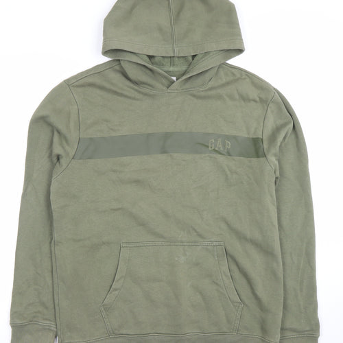 GAP Men’s Green Pullover Hoodie M Regular Fit Fleece Logo