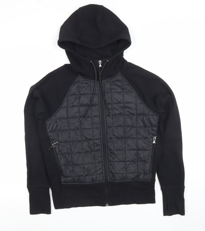 Old Navy Men's Black Regular Fit Full Zip Quilted Active Hoodie Size S