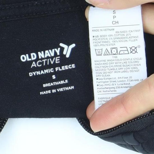 Old Navy Men's Black Regular Fit Full Zip Quilted Active Hoodie Size S