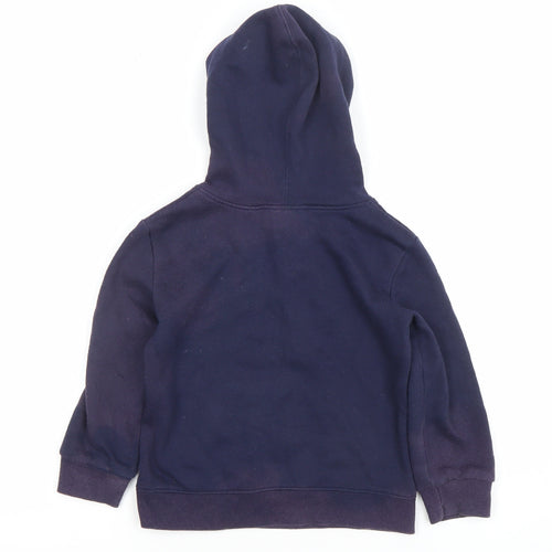 Under Armour Boys Navy Blue Pullover Hoodie 3T Cotton Blend Logo Sweatshirt
