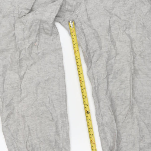Quin and Donnelly Womens Grey Linen Wide Leg Summer Trousers Size 12
