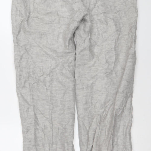 Quin and Donnelly Womens Grey Linen Wide Leg Summer Trousers Size 12