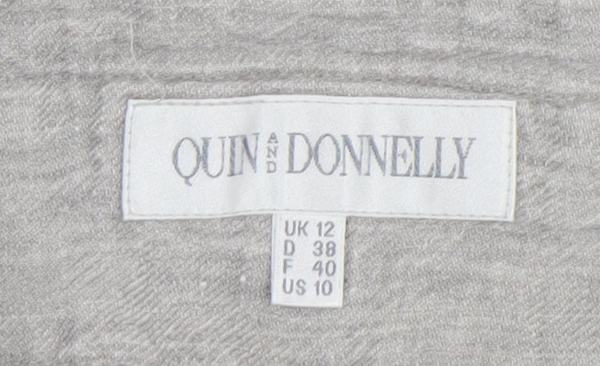 Quin and Donnelly Womens Grey Linen Wide Leg Summer Trousers Size 12