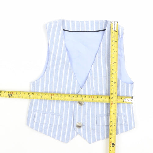 Marks and Spencer Boys Blue Striped Waistcoat 18-24 Months Formal Suit