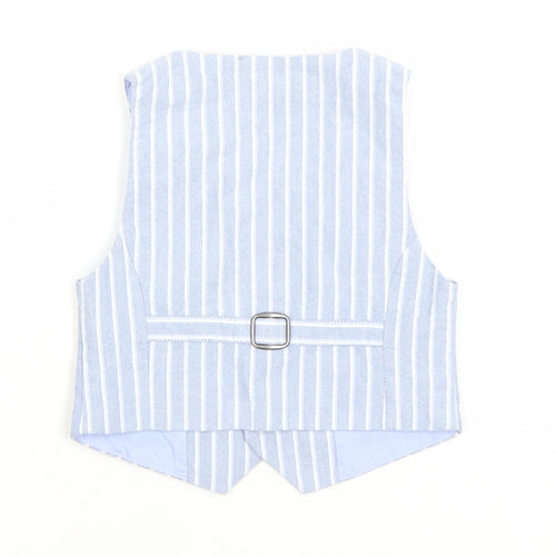 Marks and Spencer Boys Blue Striped Waistcoat 18-24 Months Formal Suit