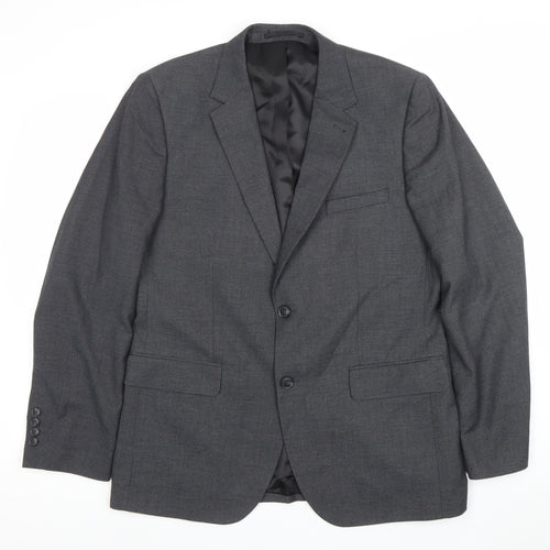 Tu Man Grey 40R Tailored Fit Single Breasted Blazer Jacket