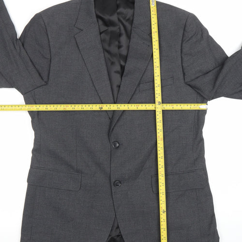 Tu Man Grey 40R Tailored Fit Single Breasted Blazer Jacket