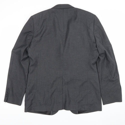 Tu Man Grey 40R Tailored Fit Single Breasted Blazer Jacket