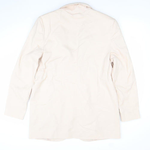 ASOS Design Women's Beige Single-Breasted Blazer UK 12 Polyester