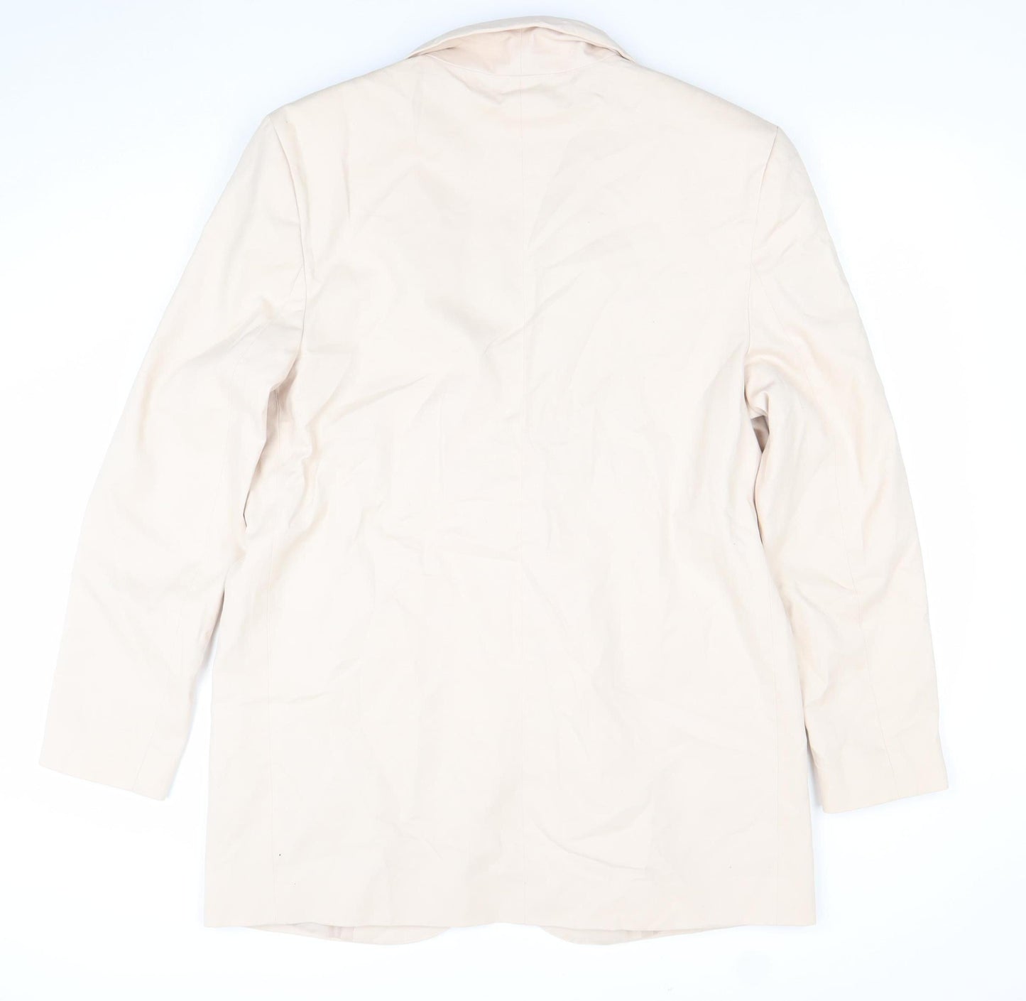 ASOS Design Women's Beige Single-Breasted Blazer UK 12 Polyester