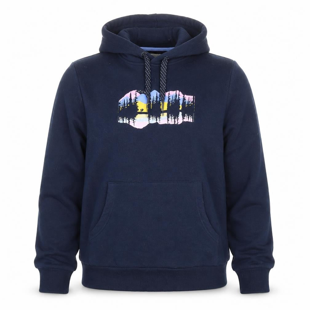 Mountain Warehouse Women Navy Hoodie UK 12 Pullover Cotton Blend Graphic Print