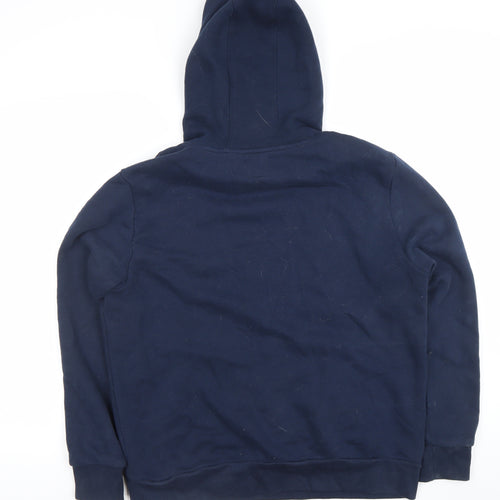 Mountain Warehouse Women Navy Hoodie UK 12 Pullover Cotton Blend Graphic Print