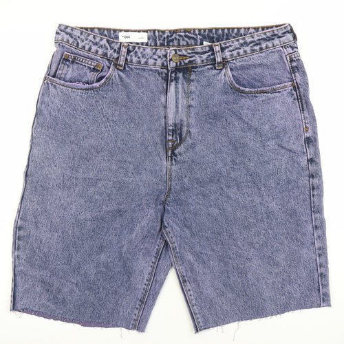 Marks and Spencer Women Blue High Rise Denim Bermuda Shorts Size 14