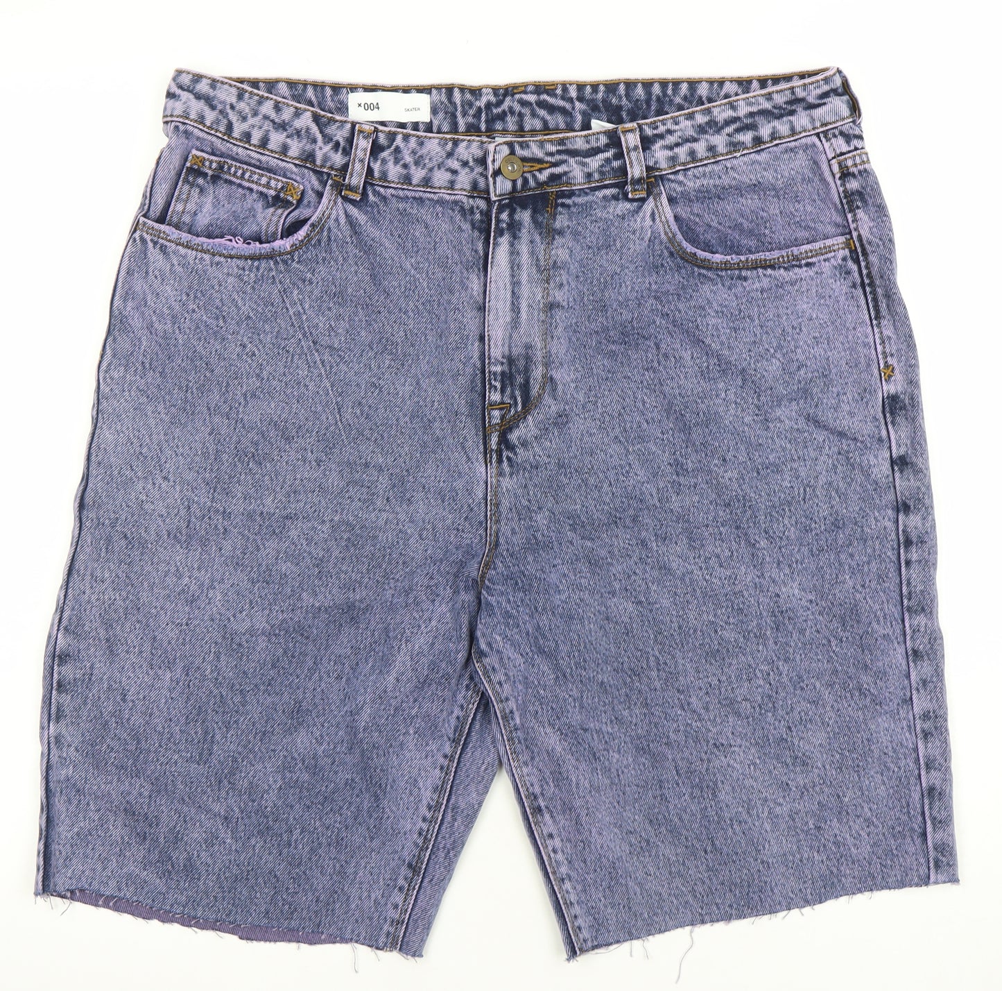 Marks and Spencer Women Blue High Rise Denim Bermuda Shorts Size 14