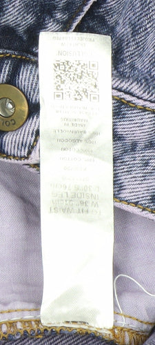 Marks and Spencer Women Blue High Rise Denim Bermuda Shorts Size 14