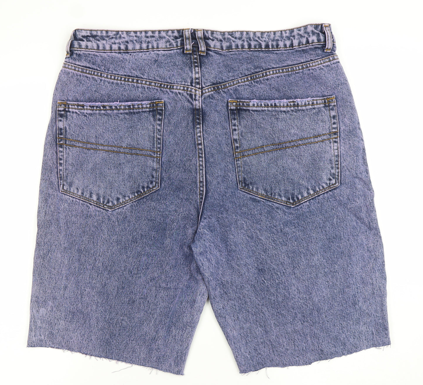 Marks and Spencer Women Blue High Rise Denim Bermuda Shorts Size 14
