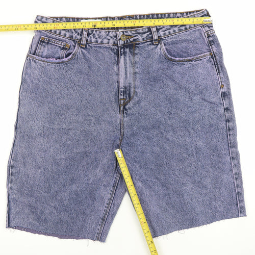 Marks and Spencer Women Blue High Rise Denim Bermuda Shorts Size 14