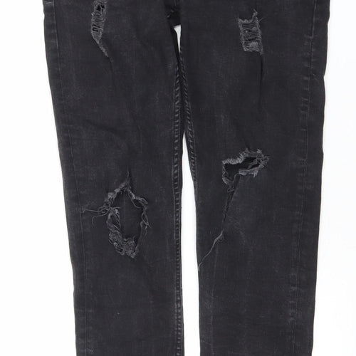 Firetrap Men’s Black Skinny Stretch Distressed Jeans 36L