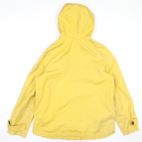 Joules Women Yellow Waterproof Hooded Rain Jacket Size 12