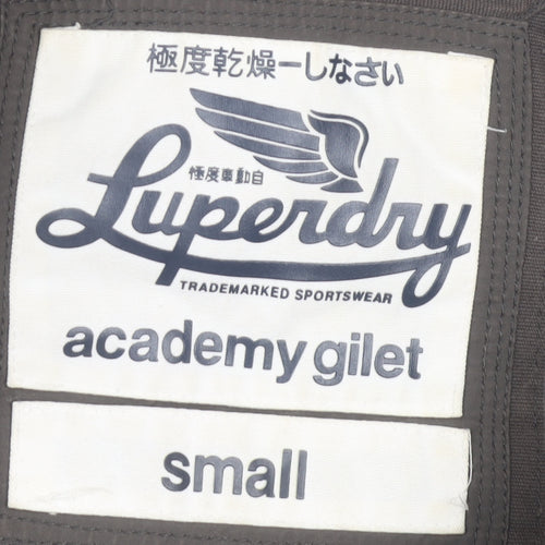 Superdry Mens Brown Small Academy Gilet Hooded Puffer Waistcoat