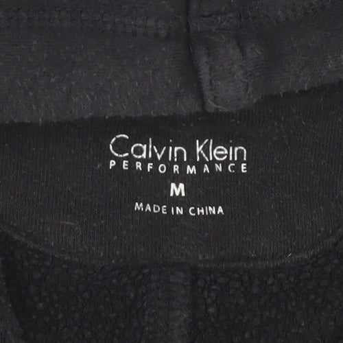 Calvin Klein Performance Black Full Zip Hoodie Women M Fleece Cotton Blend