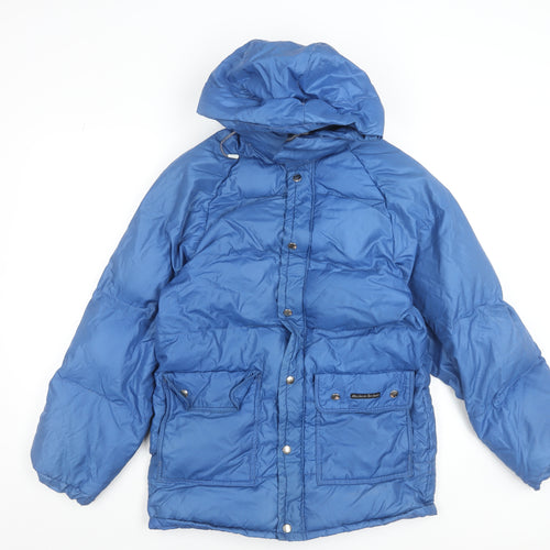 Macbean Men Blue Down Puffer Jacket S Hooded Winter Coat