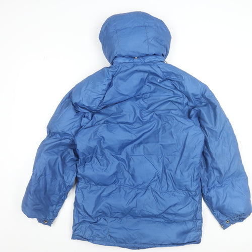 Macbean Men Blue Down Puffer Jacket S Hooded Winter Coat