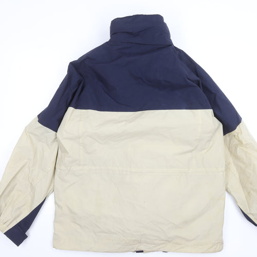 Jerzees Men's Beige & Navy Waterproof Parka Jacket Size L Outdoor