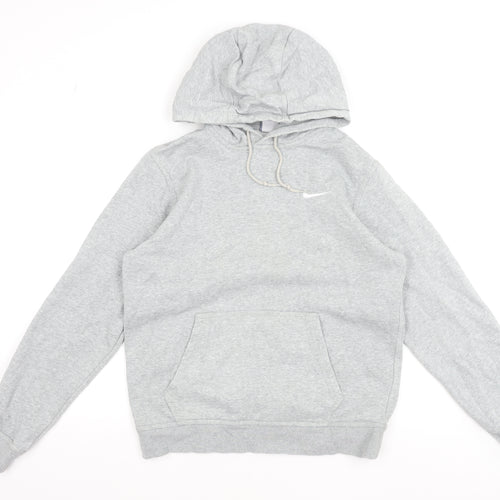 Nike Women's Grey Pullover Hoodie M Cotton Blend Casual