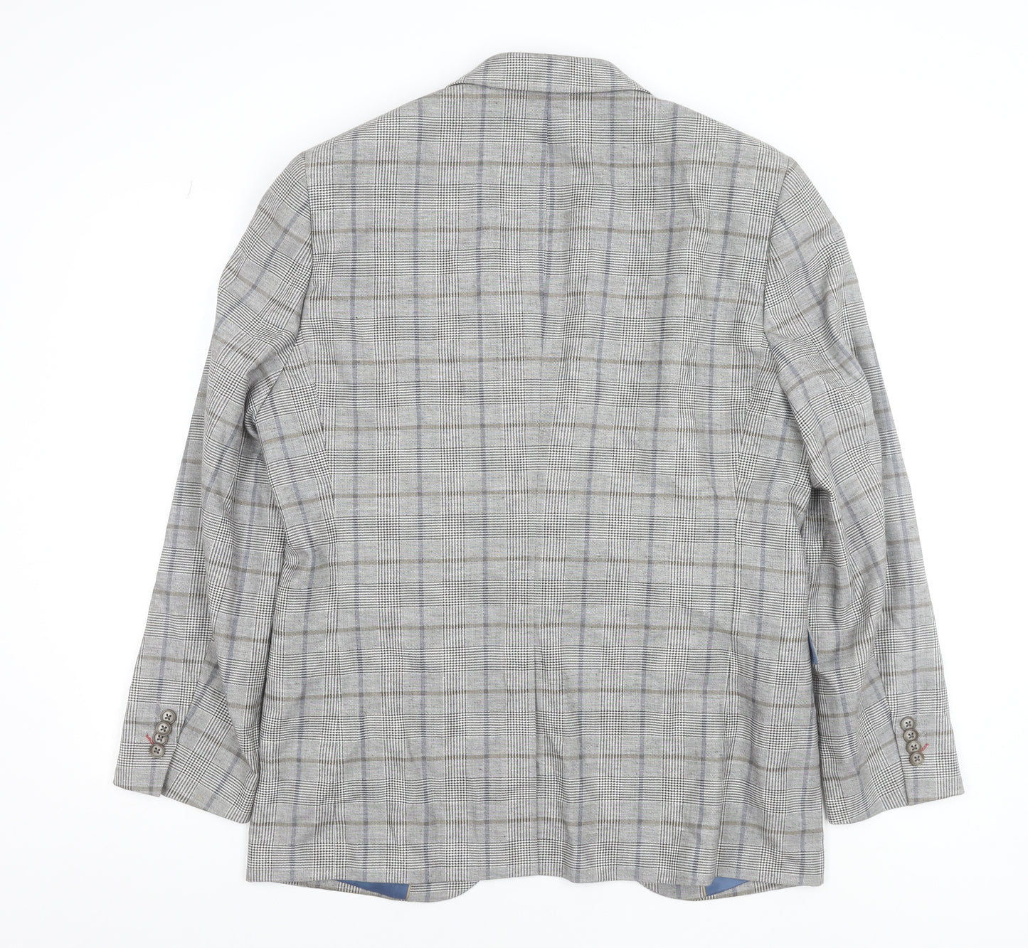 Brook Taverner Men's Grey Check Wool Blend Blazer 42R Classic Fit