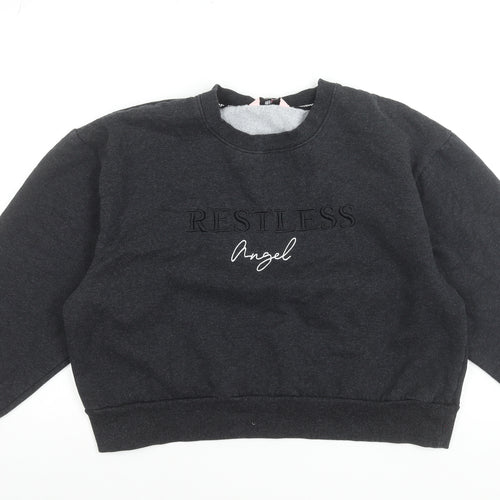 Boux Avenue Women’s Black Crew Neck Pullover Sweatshirt UK 14