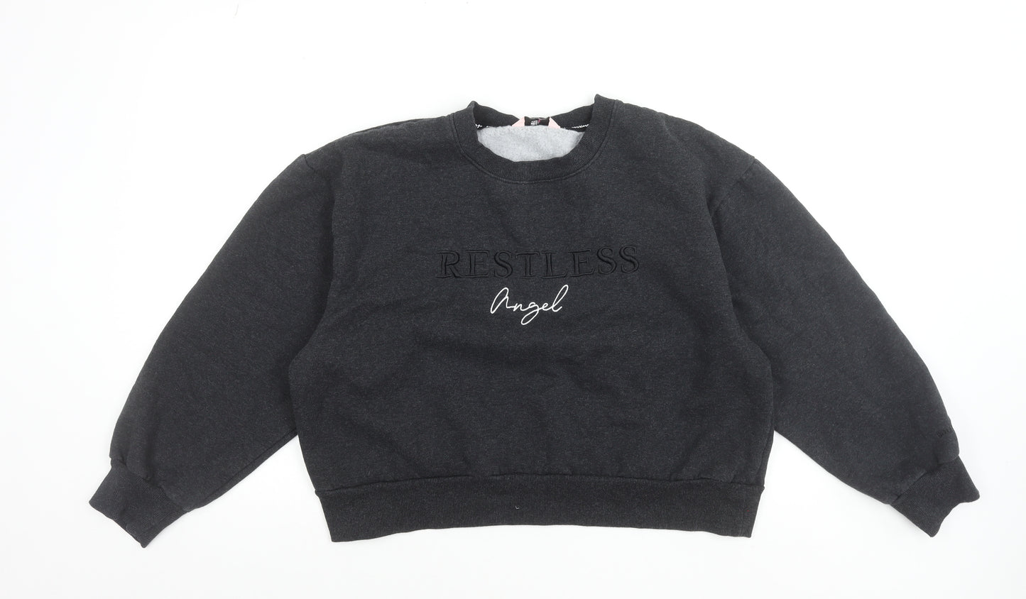 Boux Avenue Women’s Black Crew Neck Pullover Sweatshirt UK 14