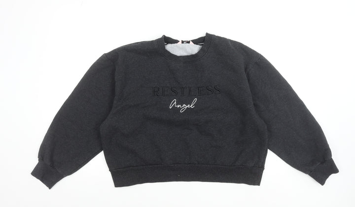 Boux Avenue Women’s Black Crew Neck Pullover Sweatshirt UK 14